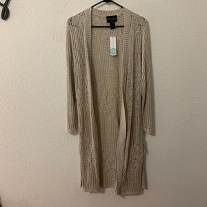 Tan/sandy Crochet duster/cardigan